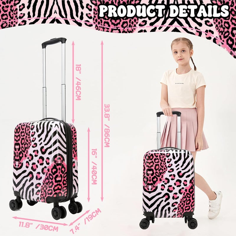 Esteemly Kids Carry on Luggage Sets for Girls Women Suitcases with Wheels Hardshell Suitcase with Travel Pillow for Airplane Travel Essential - Image 3